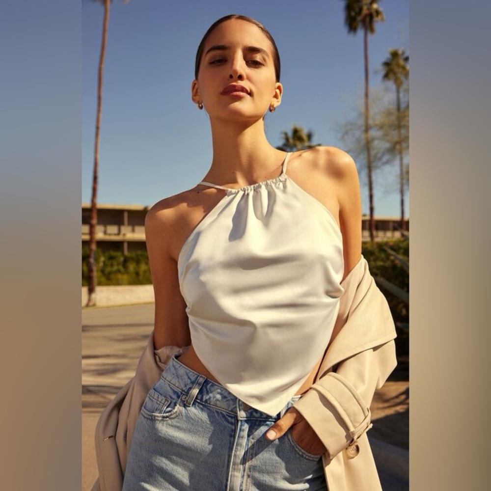 Dynamite White Halter Cami Top